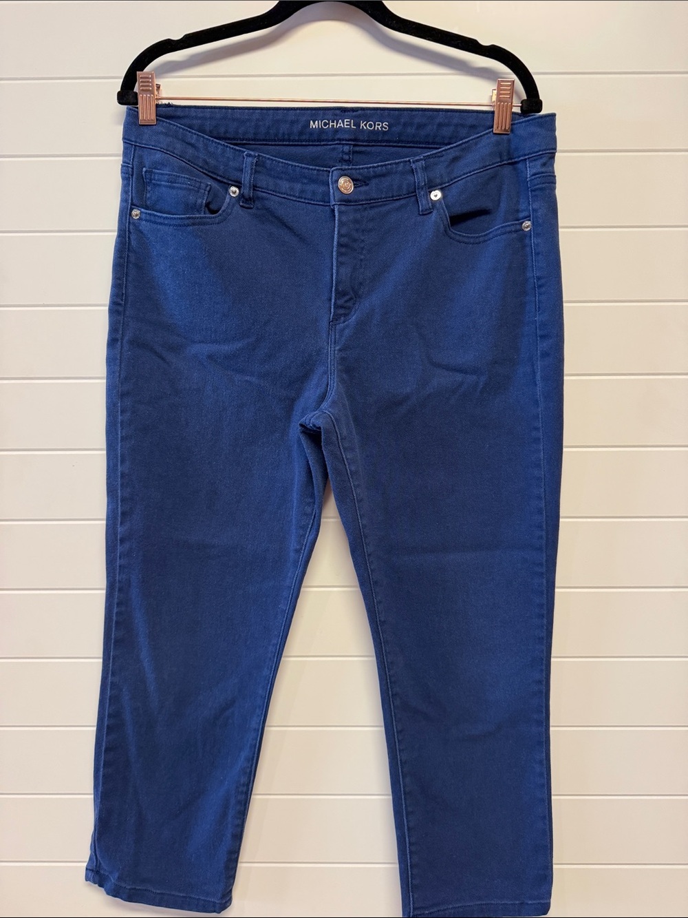 Michael Kors Blue Ankle Crop Jeans, 10
